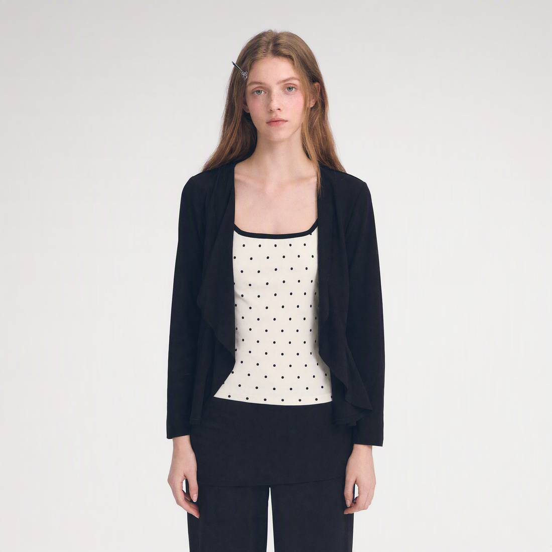 Ruffled Drape Knit Set