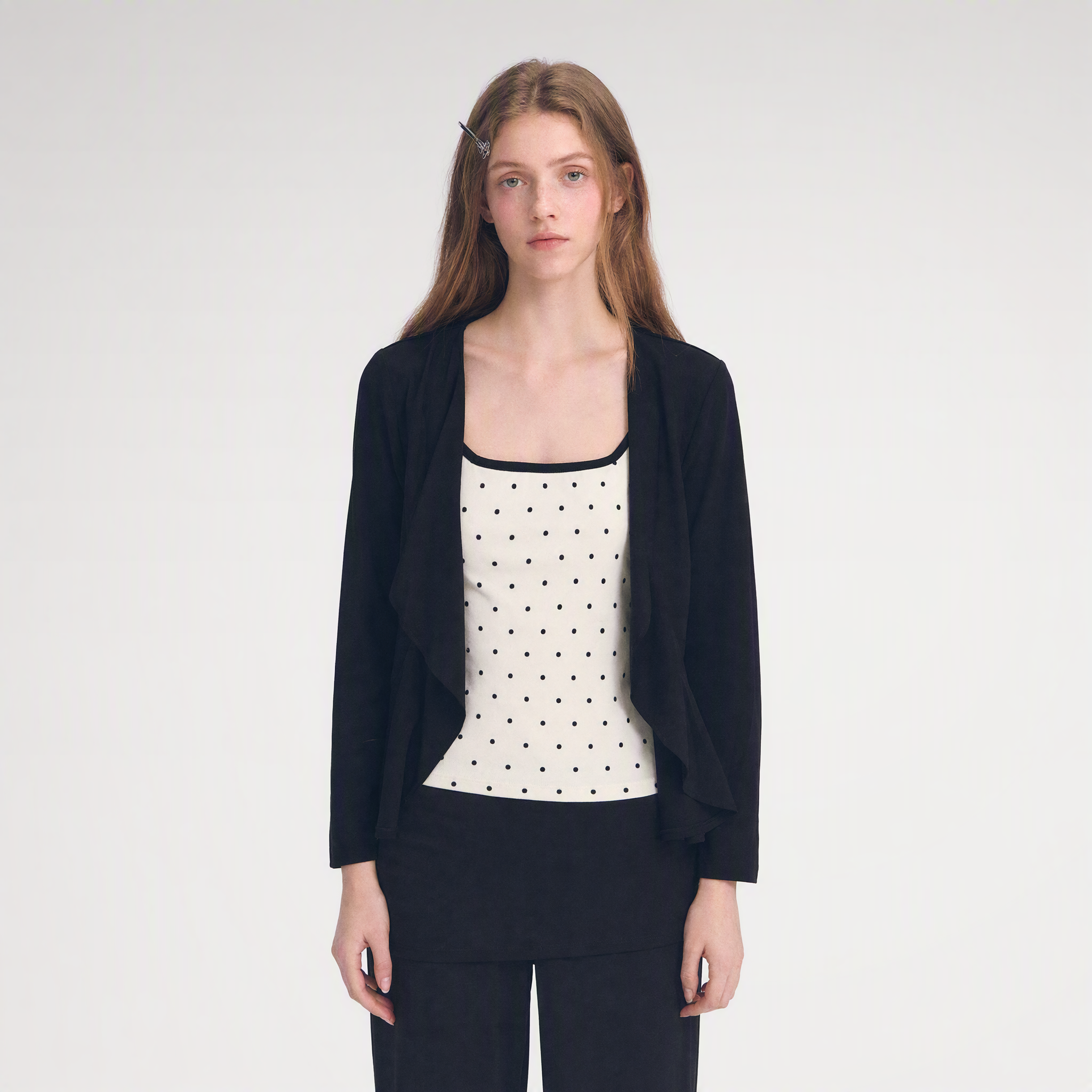 Ruffled Drape Knit Set