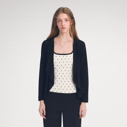 Ruffled Drape Knit Set