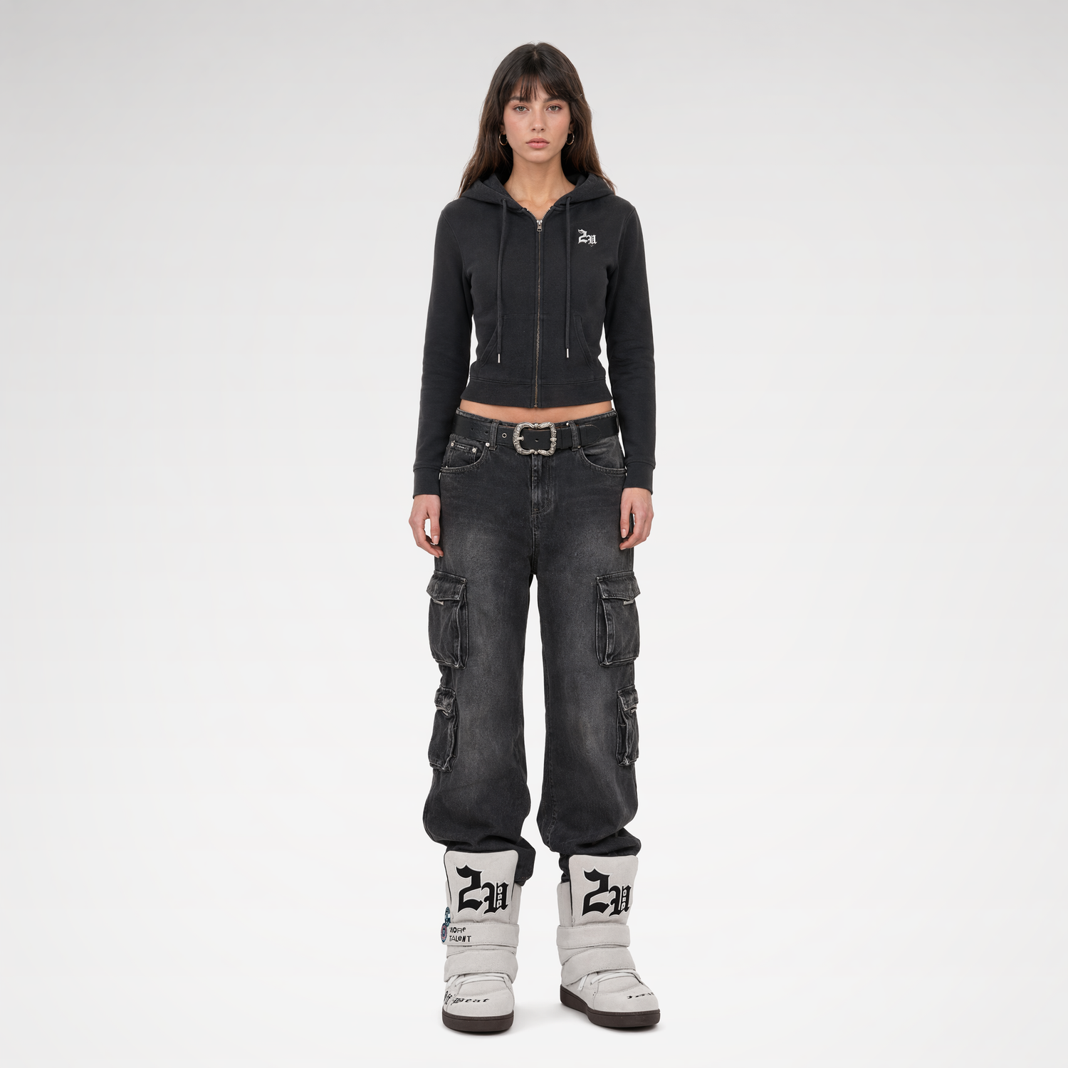 24ANS x UWA Embroidered Suede High-Top Sneakers