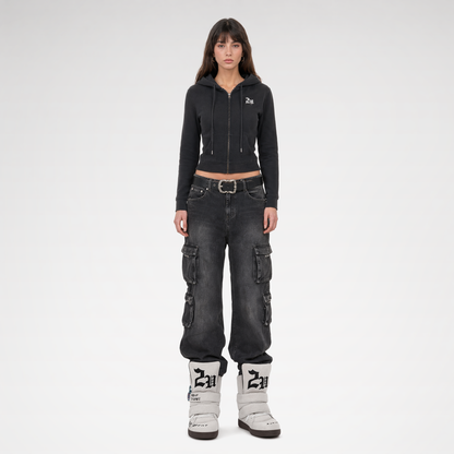 24ANS x UWA Embroidered Suede High-Top Sneakers
