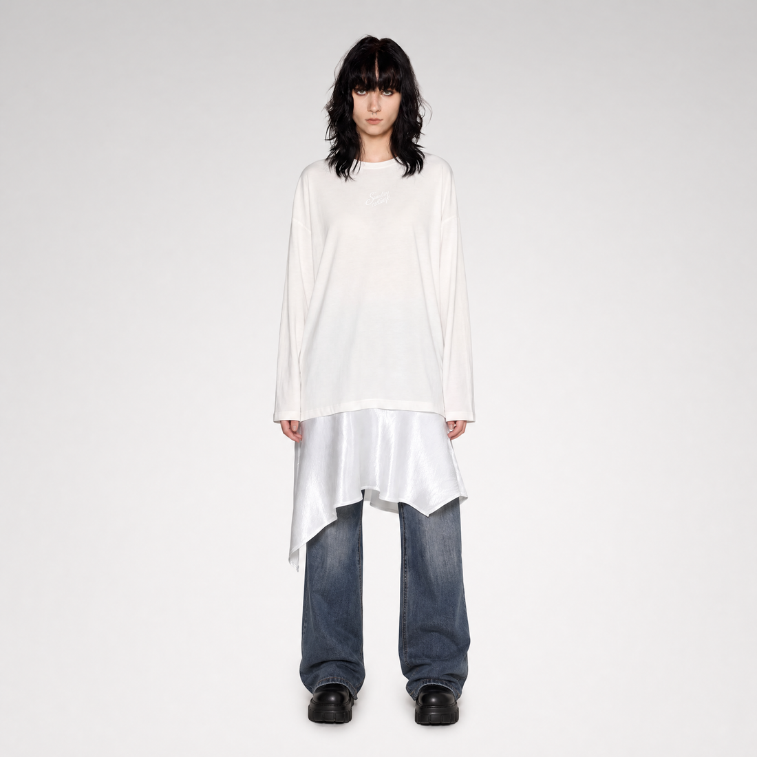 Acetate Layered Hem Dress