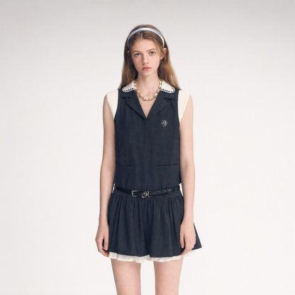 Contrast Collar Cami Dress