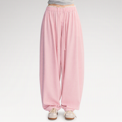 Lace Trim Balloon Pants