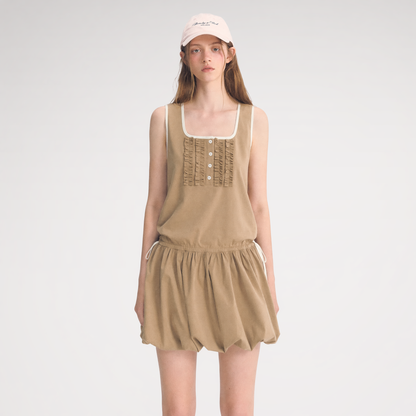 Ruched Lace Bubble Dress