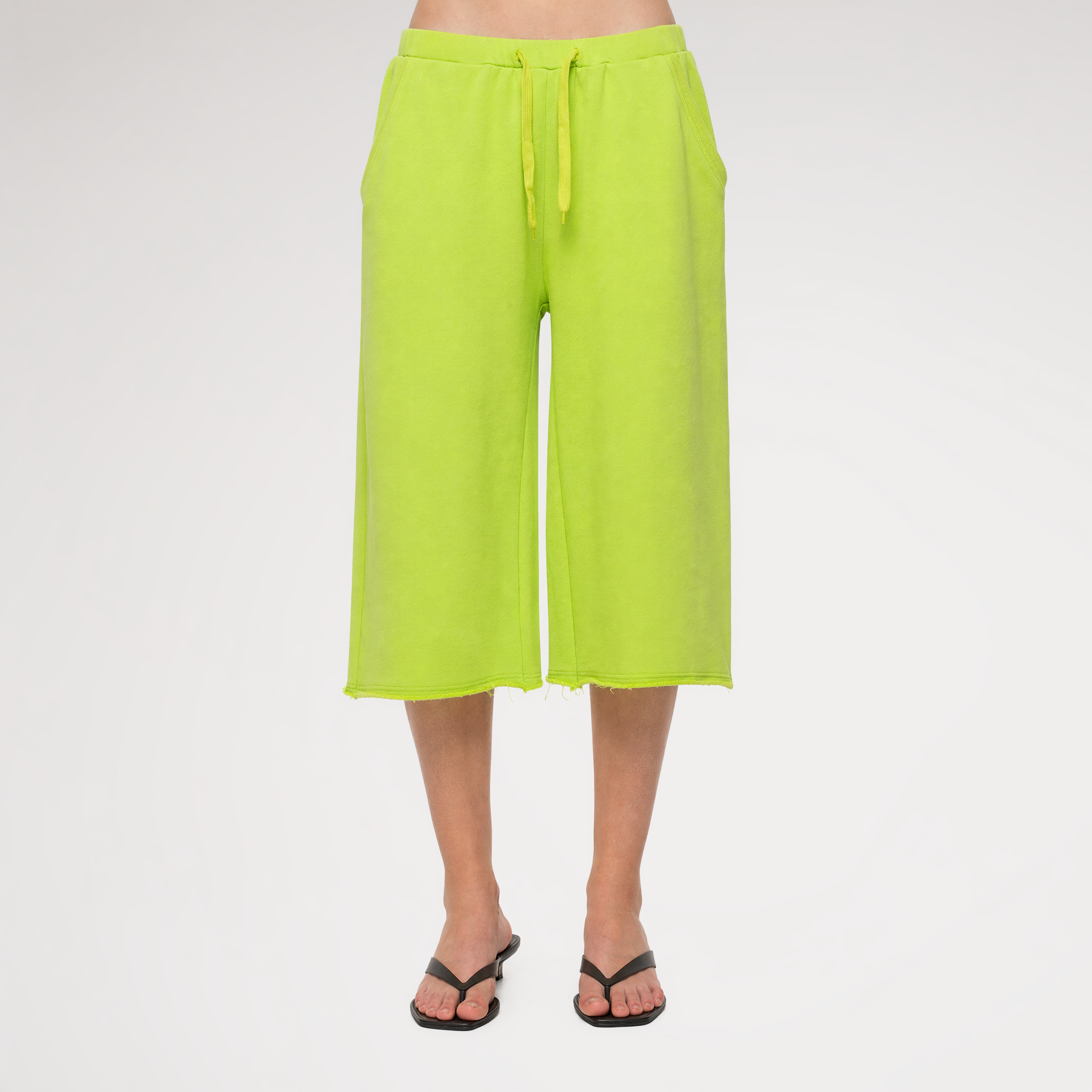 Wide-Leg Cropped Sweatpants