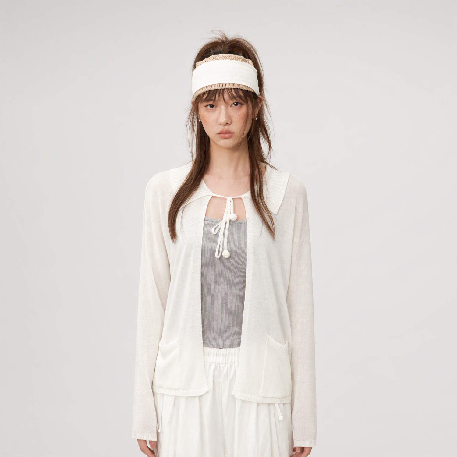 Tie-Front Knit Cardigan