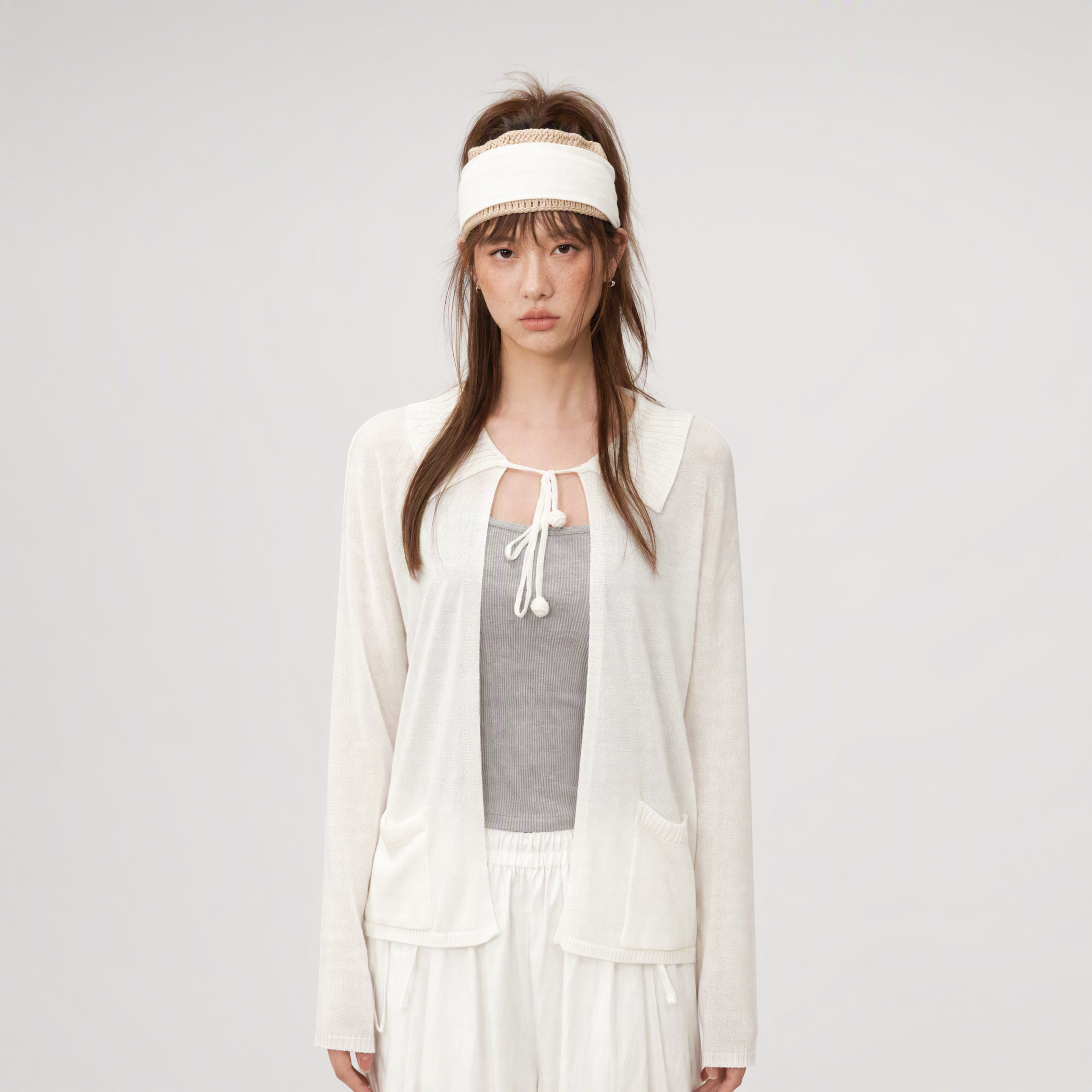 Tie-Front Knit Cardigan