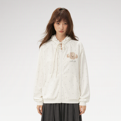 Polka Dot Hooded Sweatshirt