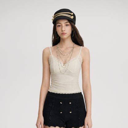 Lace Velvet Cami Top