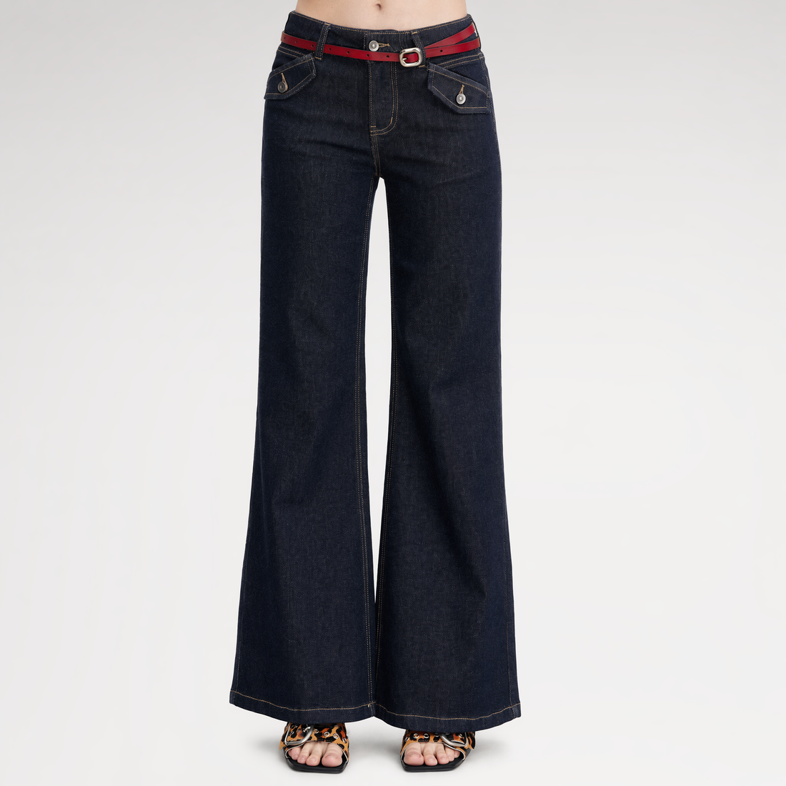 Vintage Wash Flare Jeans