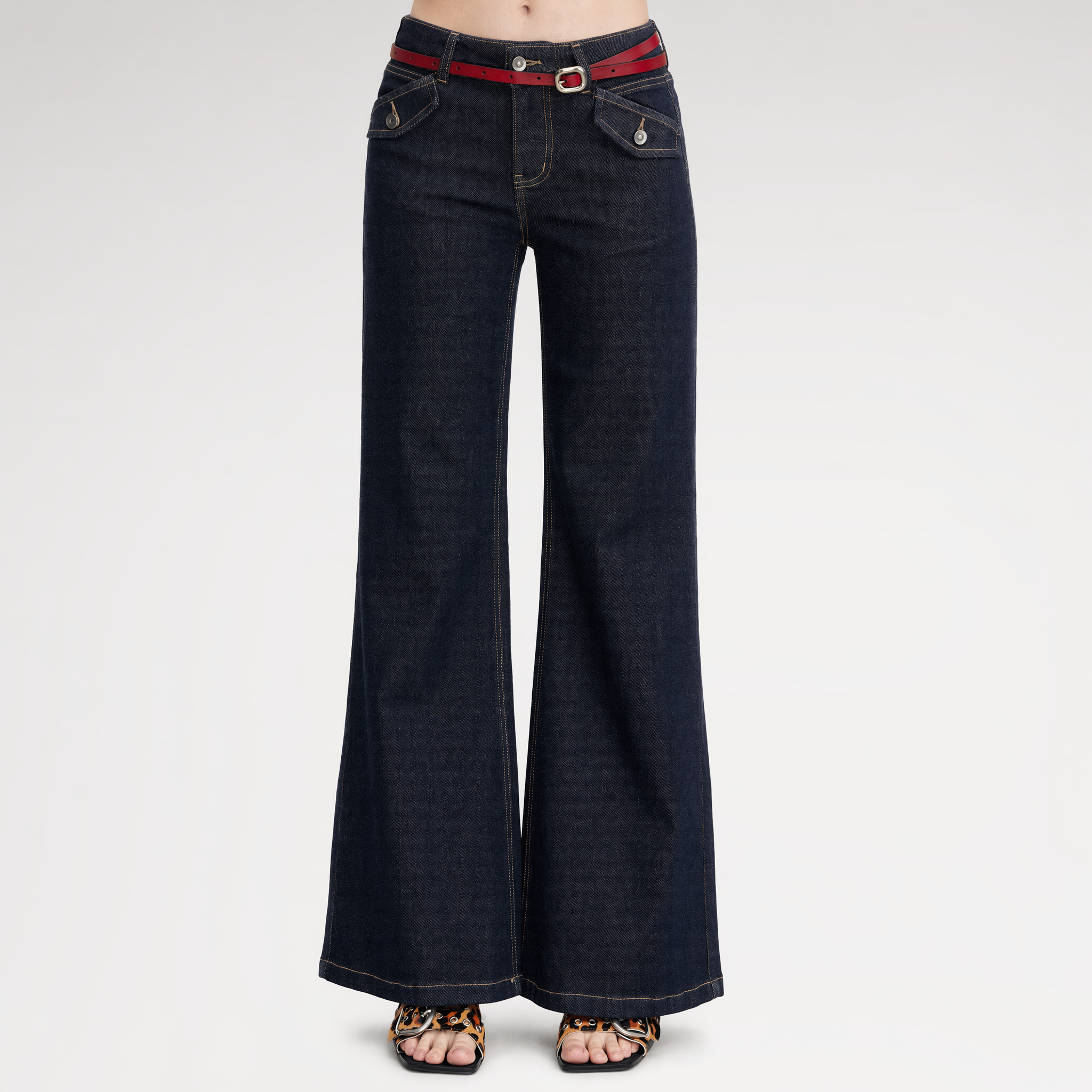 Vintage Wash Flare Jeans