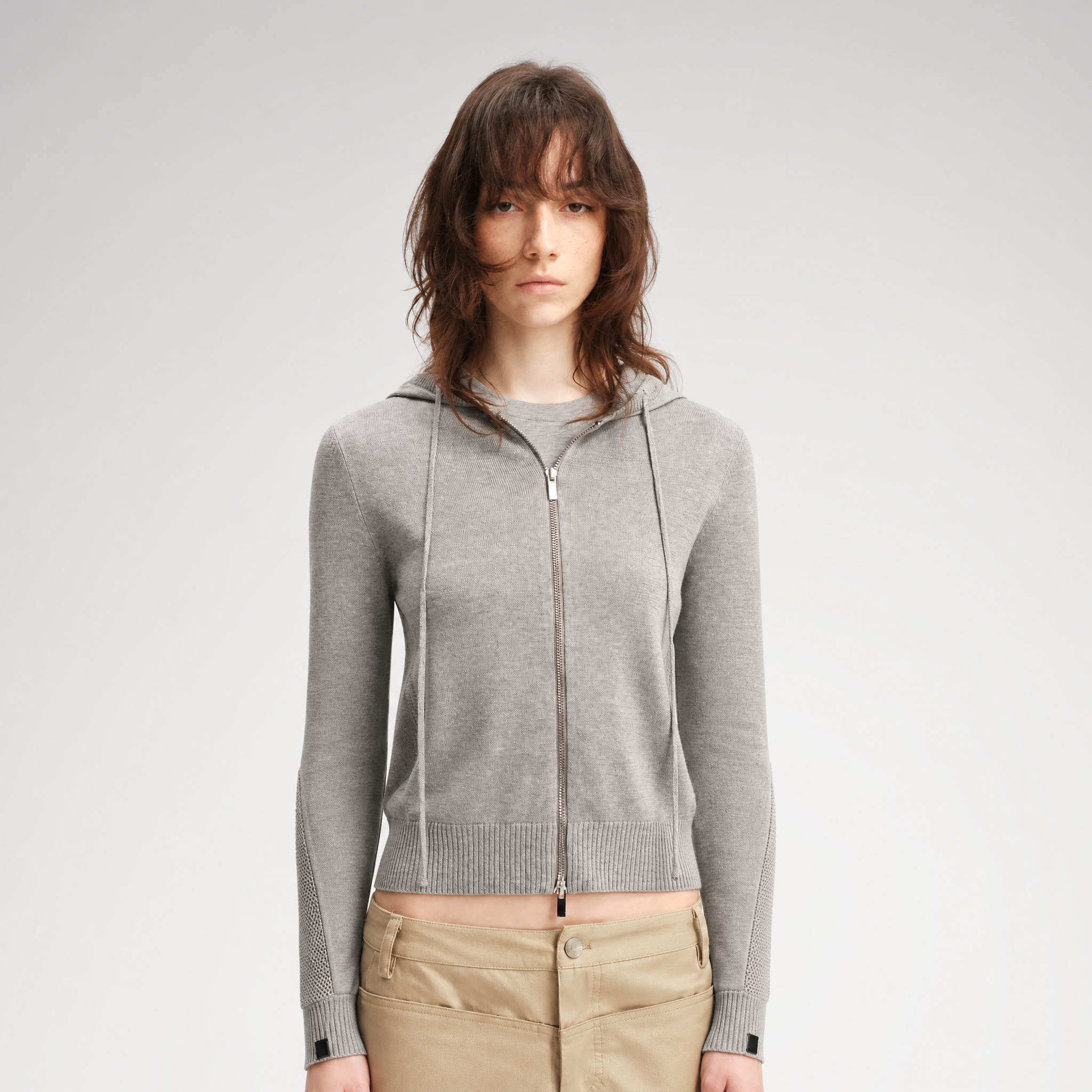 Viscose Honeycomb Hooded Cardigan
