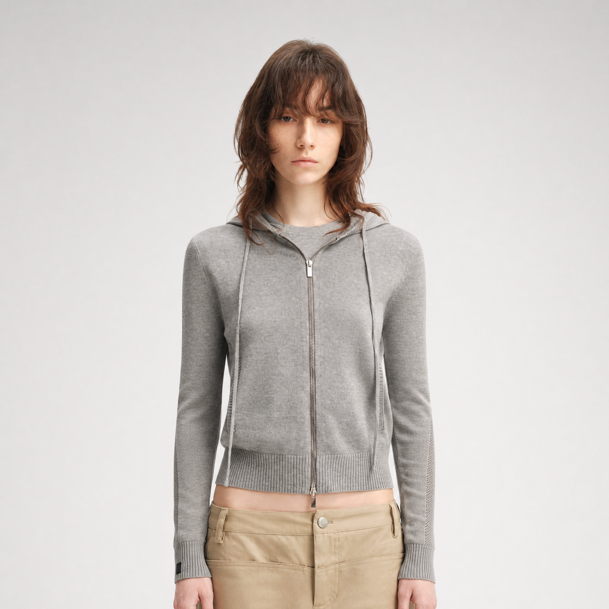Viscose Honeycomb Hooded Cardigan