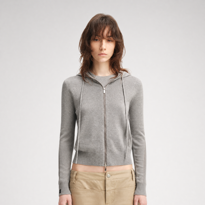 Viscose Honeycomb Hooded Cardigan