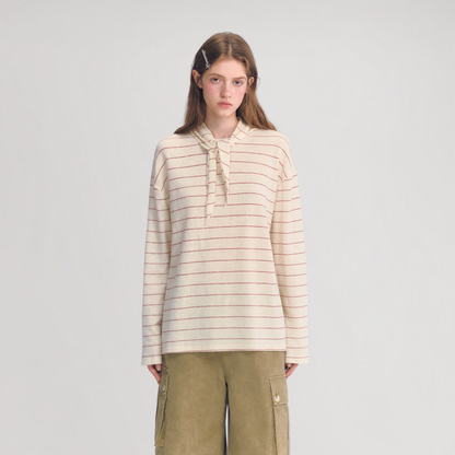 Striped Rhinestone Cotton Tee