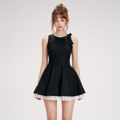 Beaded Bow A-Line Dress