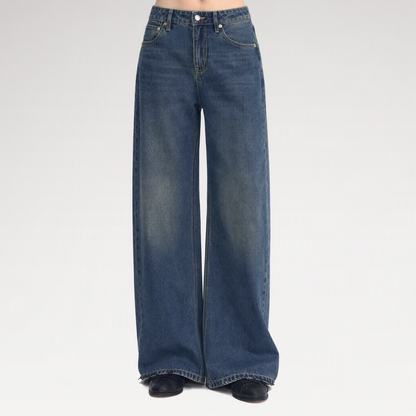 Vintage Wash Wide-Leg Jeans