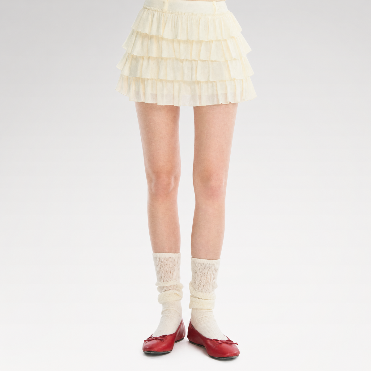 Lace Tiered A-Line Skirt