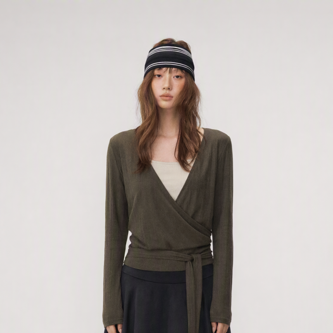 Wrap Tie Knit Top
