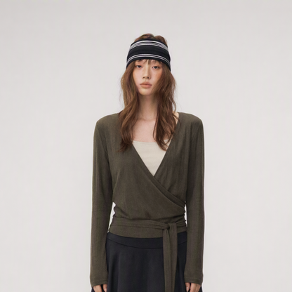 Wrap Tie Knit Top