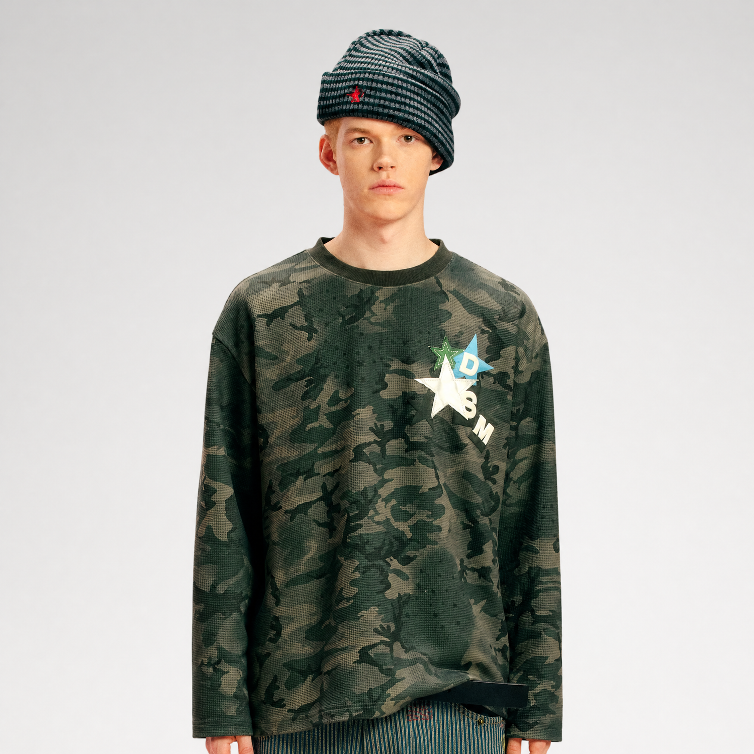 Printed Waffle Camouflage T-Shirt