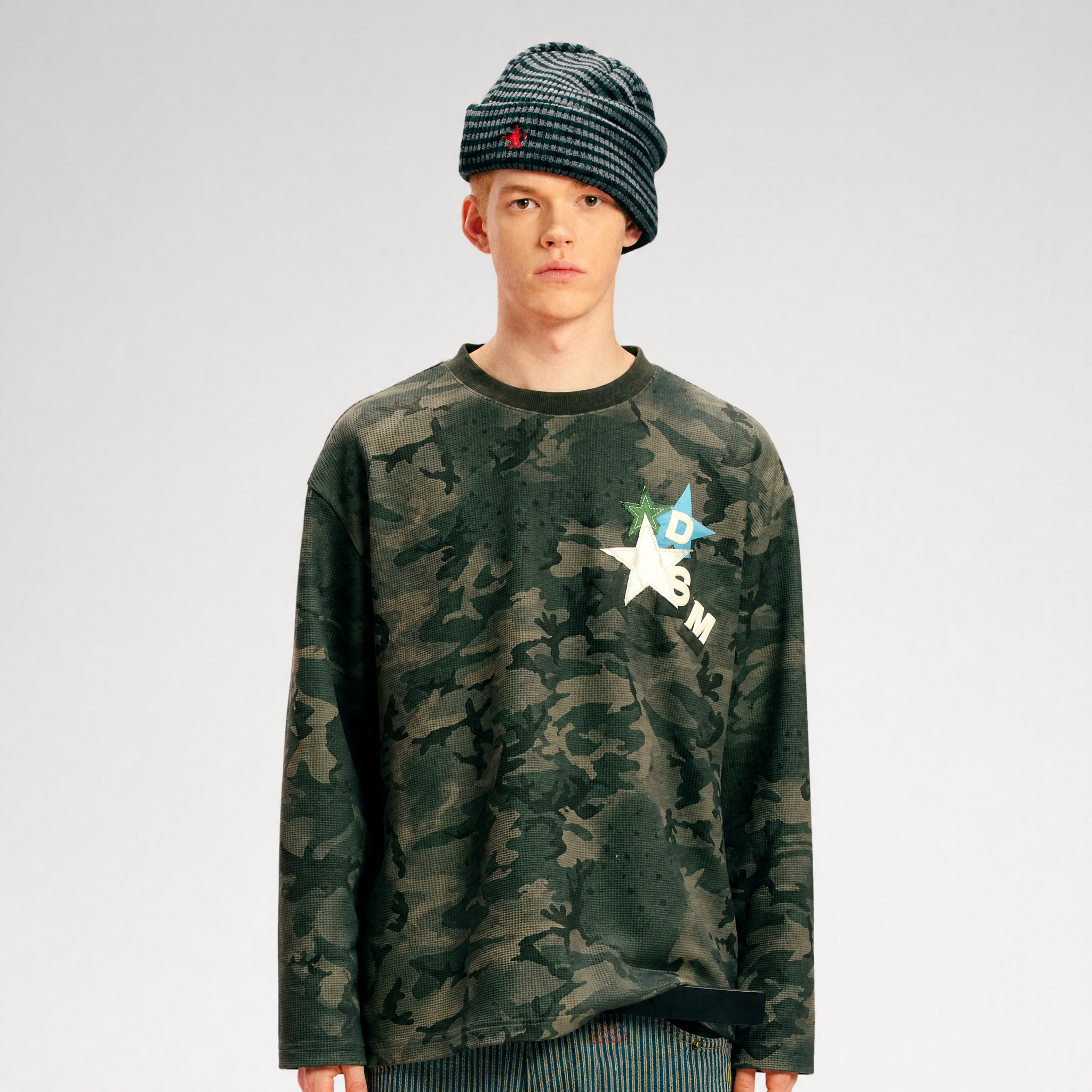 Printed Waffle Camouflage T-Shirt