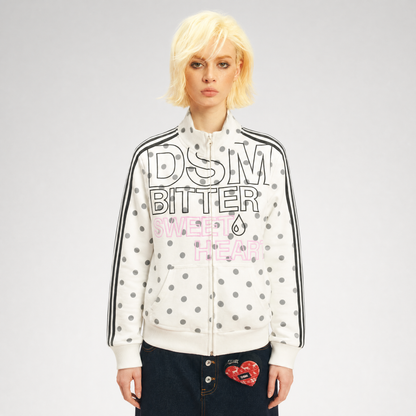 Polka Dot Stand-Collar Sweatshirt