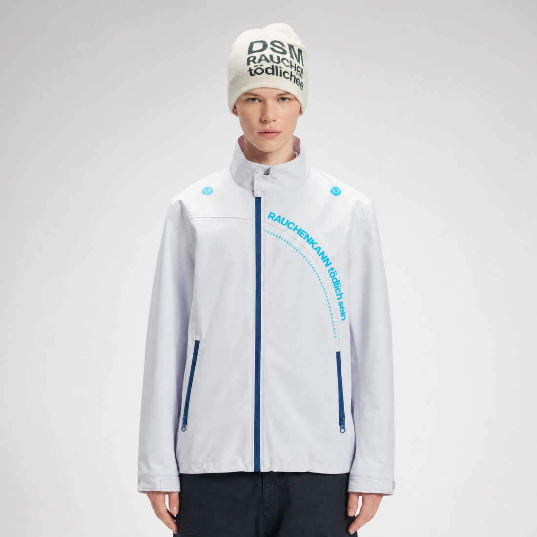 Teflon Stand-Collar Windbreaker Jacket