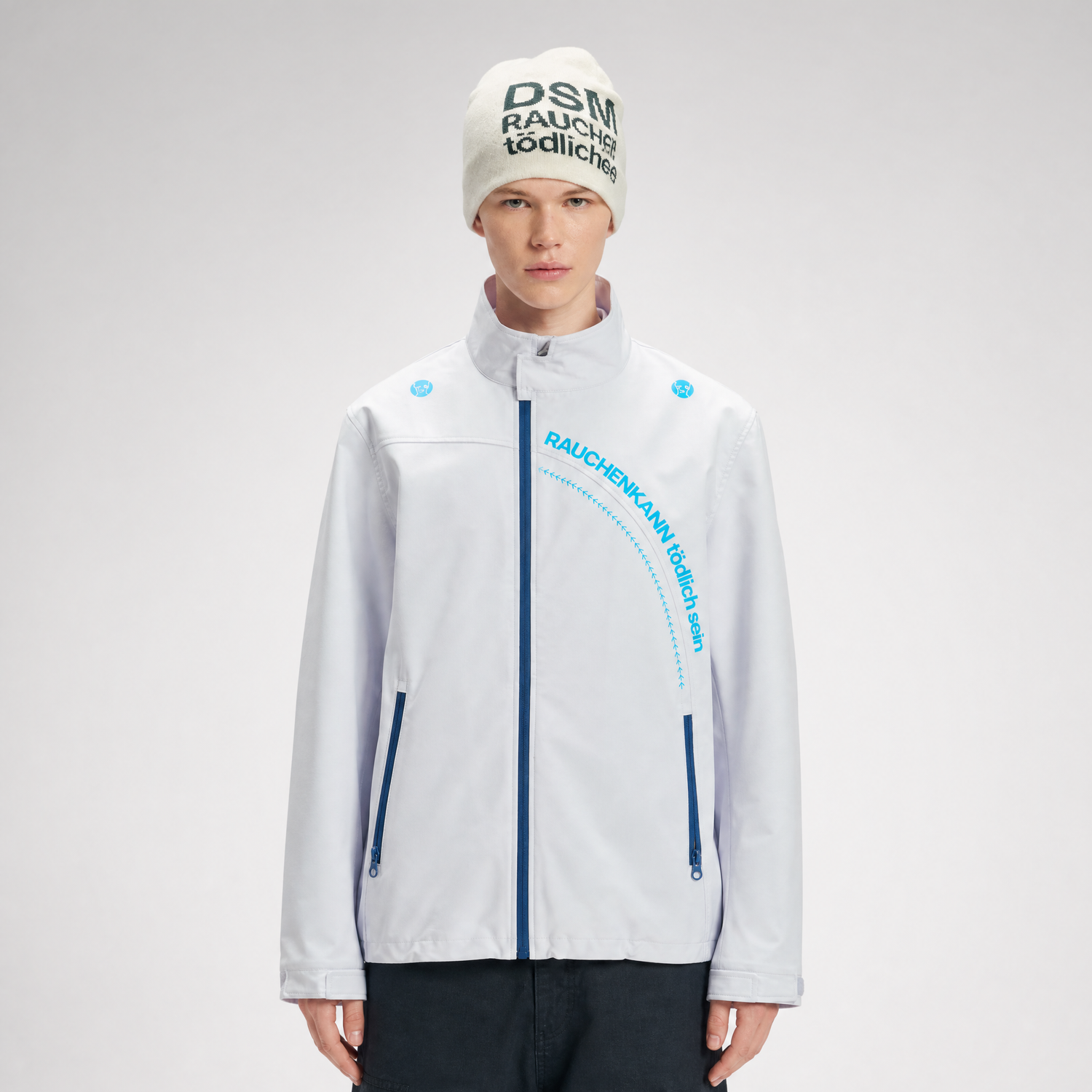 Teflon Stand-Collar Windbreaker Jacket