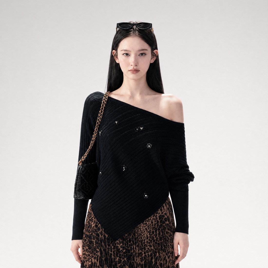 Asymmetric Cutout Relaxed Knit Top