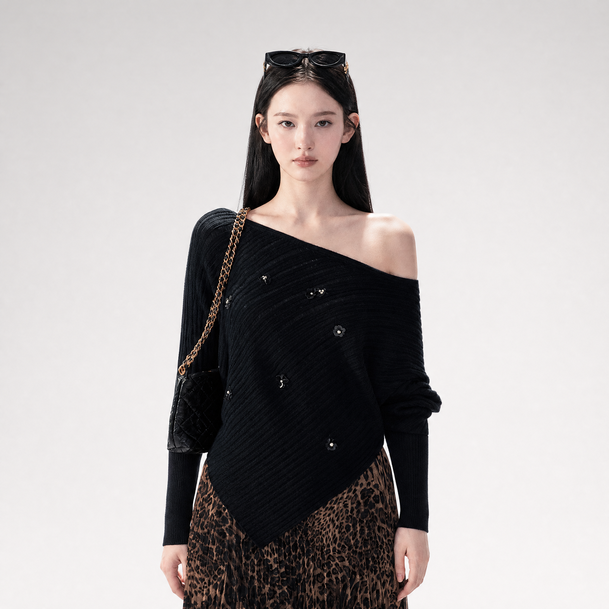 Asymmetric Cutout Relaxed Knit Top