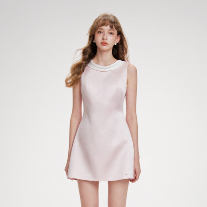 Satin Open-Back Bow Dress