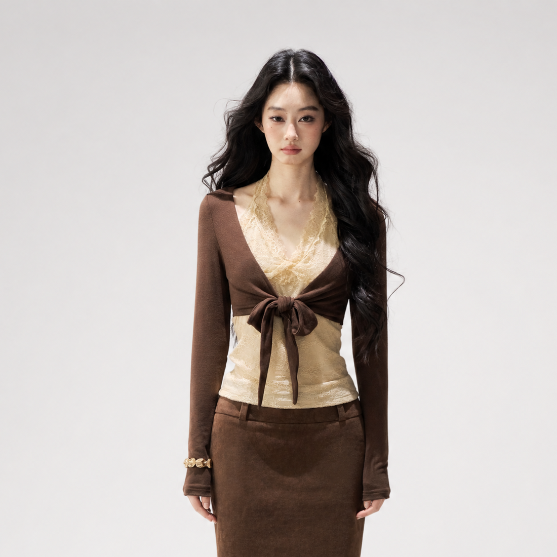 Lace Wrap Cropped Top