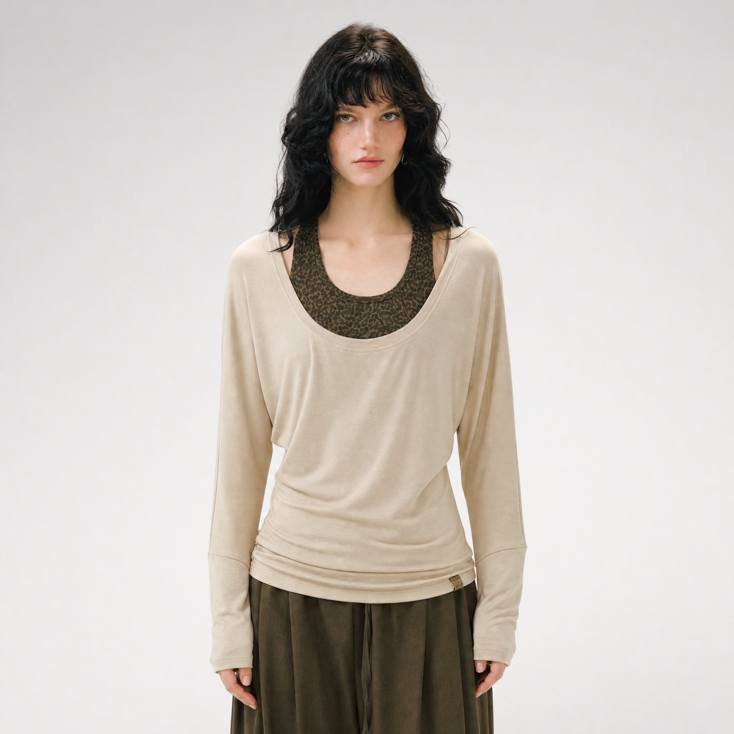 Leopard Layered Long-Sleeve T-Shirt