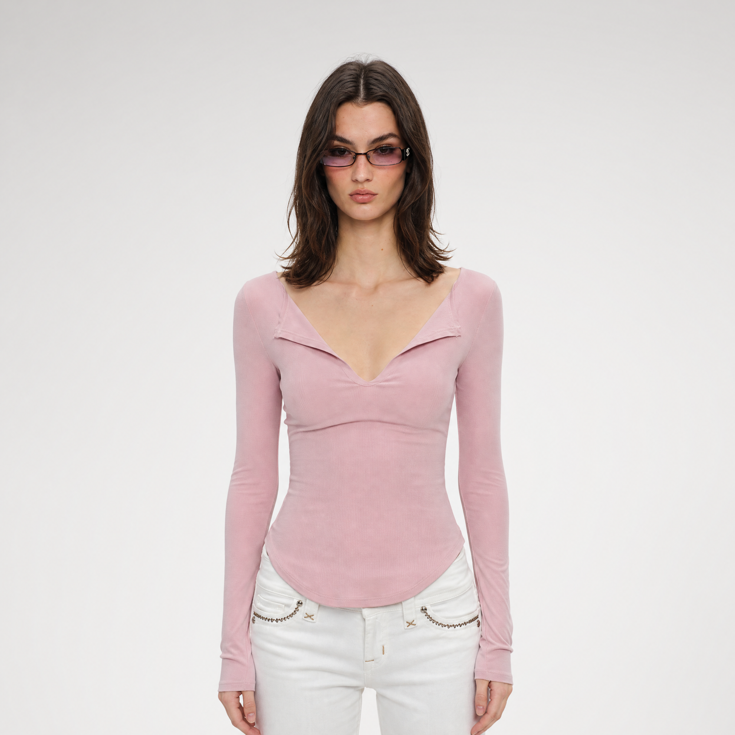 Modal Slim-Fit V-Neck Top