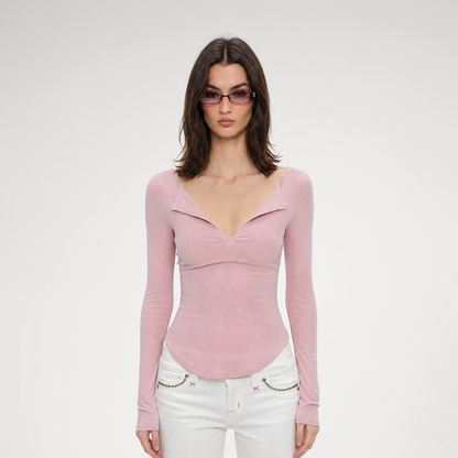 Modal Slim-Fit V-Neck Top
