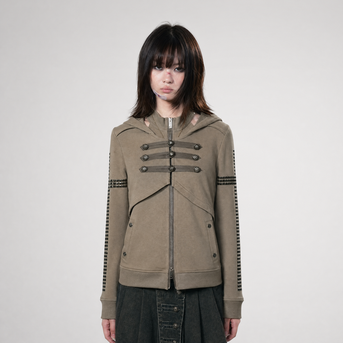 Metal Toggle Hooded Sweatshirt