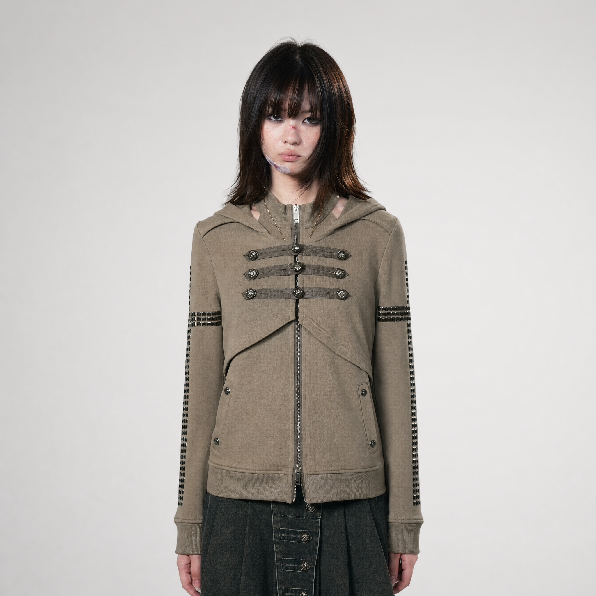 Metal Toggle Hooded Sweatshirt
