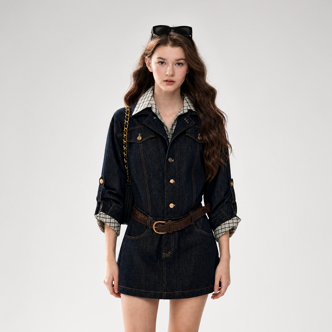 Stonewashed Denim Shirt Dress