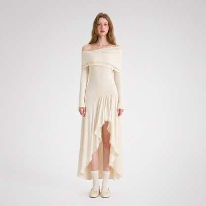 Lace One-Shoulder Fitted Dress
