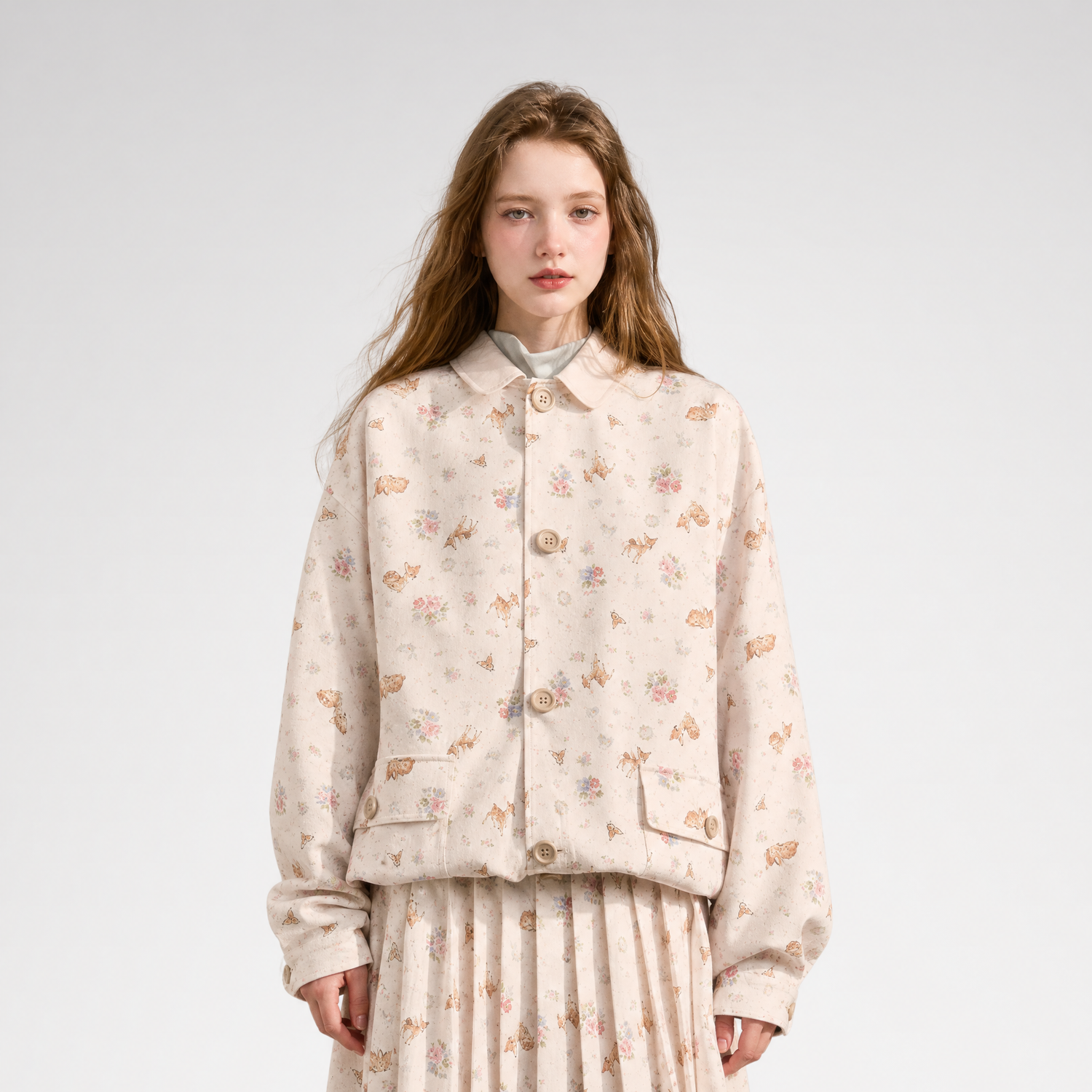 Printed Reversible Oversized Jacket