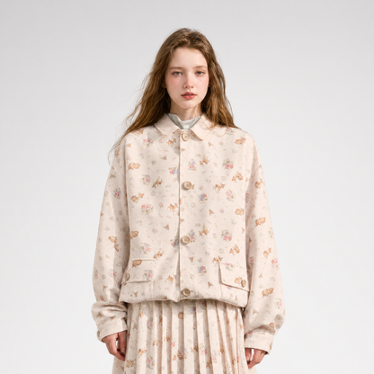 Printed Reversible Oversized Jacket
