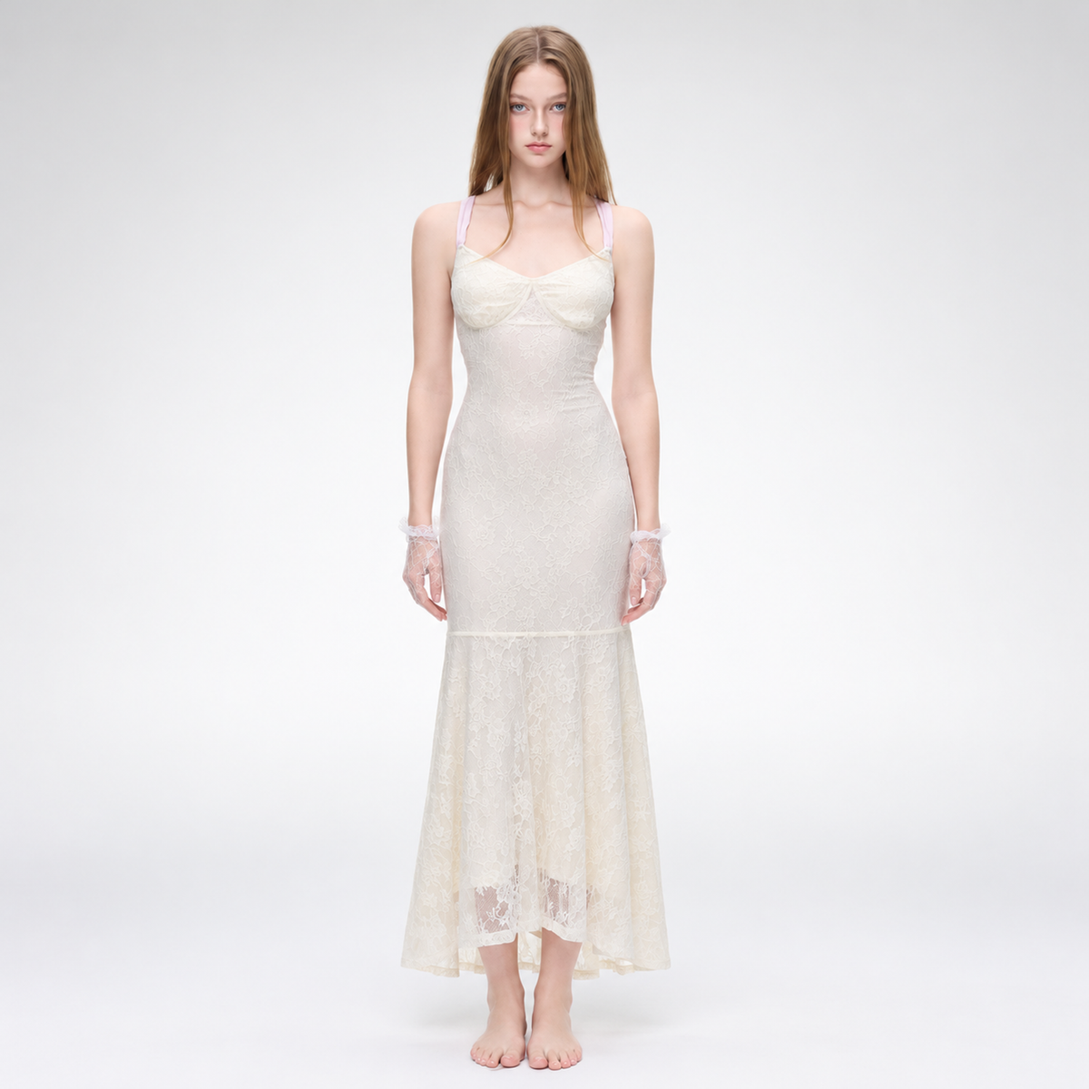 Floral Lace Open-Back Dress — Afbeelding 1 laden in de galerijweergave