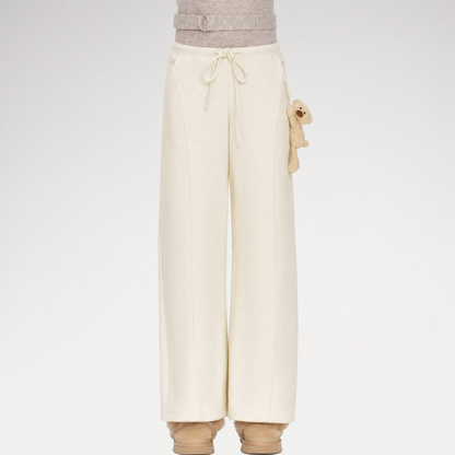 Fleece V-Waist Wide-Leg Pants