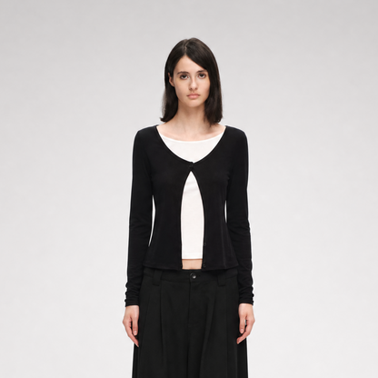 Lyocell Faux Two-Piece Top