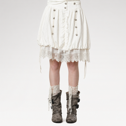 Lace Patchwork Bubble Skirt