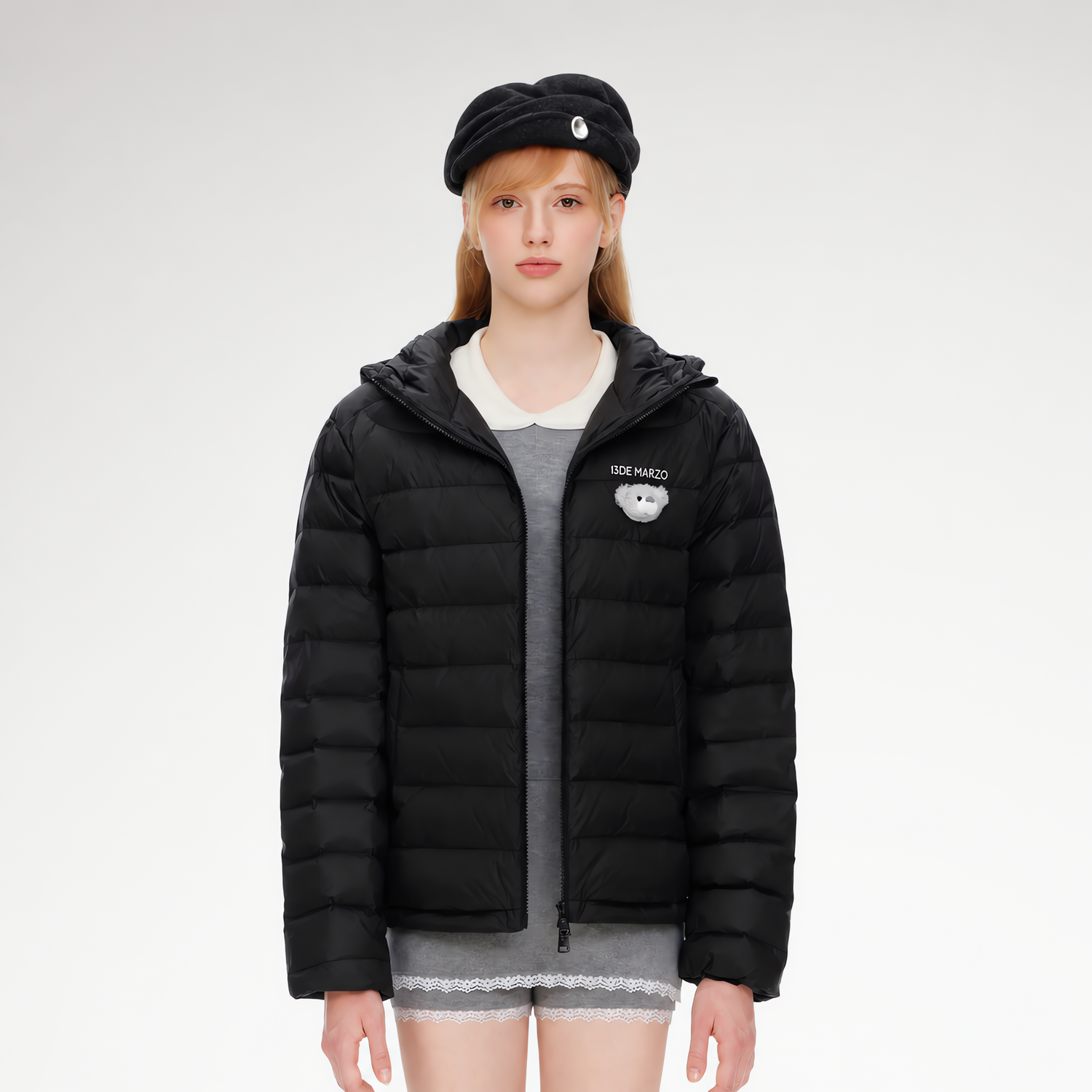 Quilted Hooded Lightweight Down Jacket