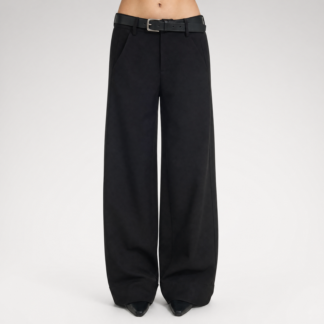 Low-Waist Wide-Leg Suit Trousers