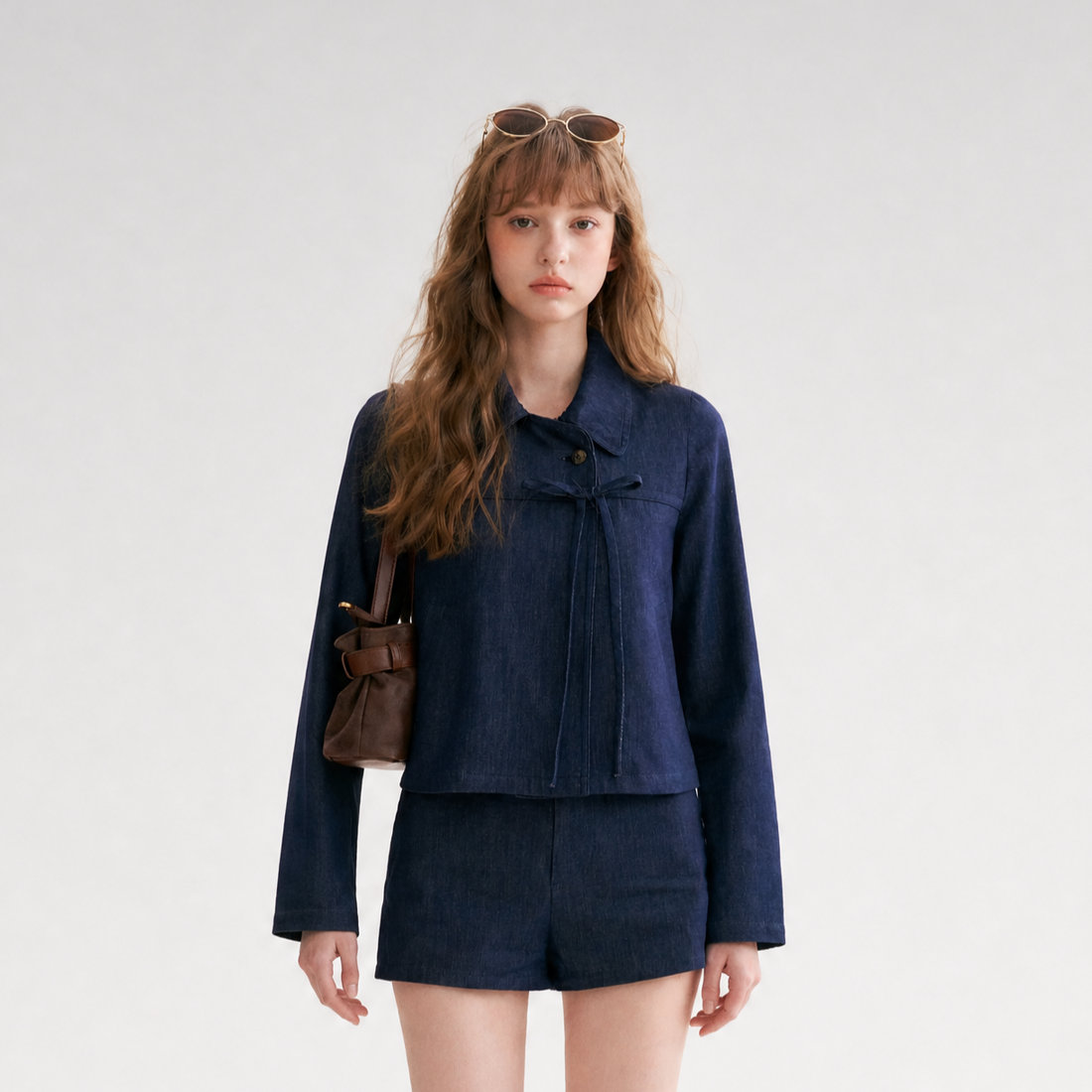 Lyocell Cotton Bow Denim Set